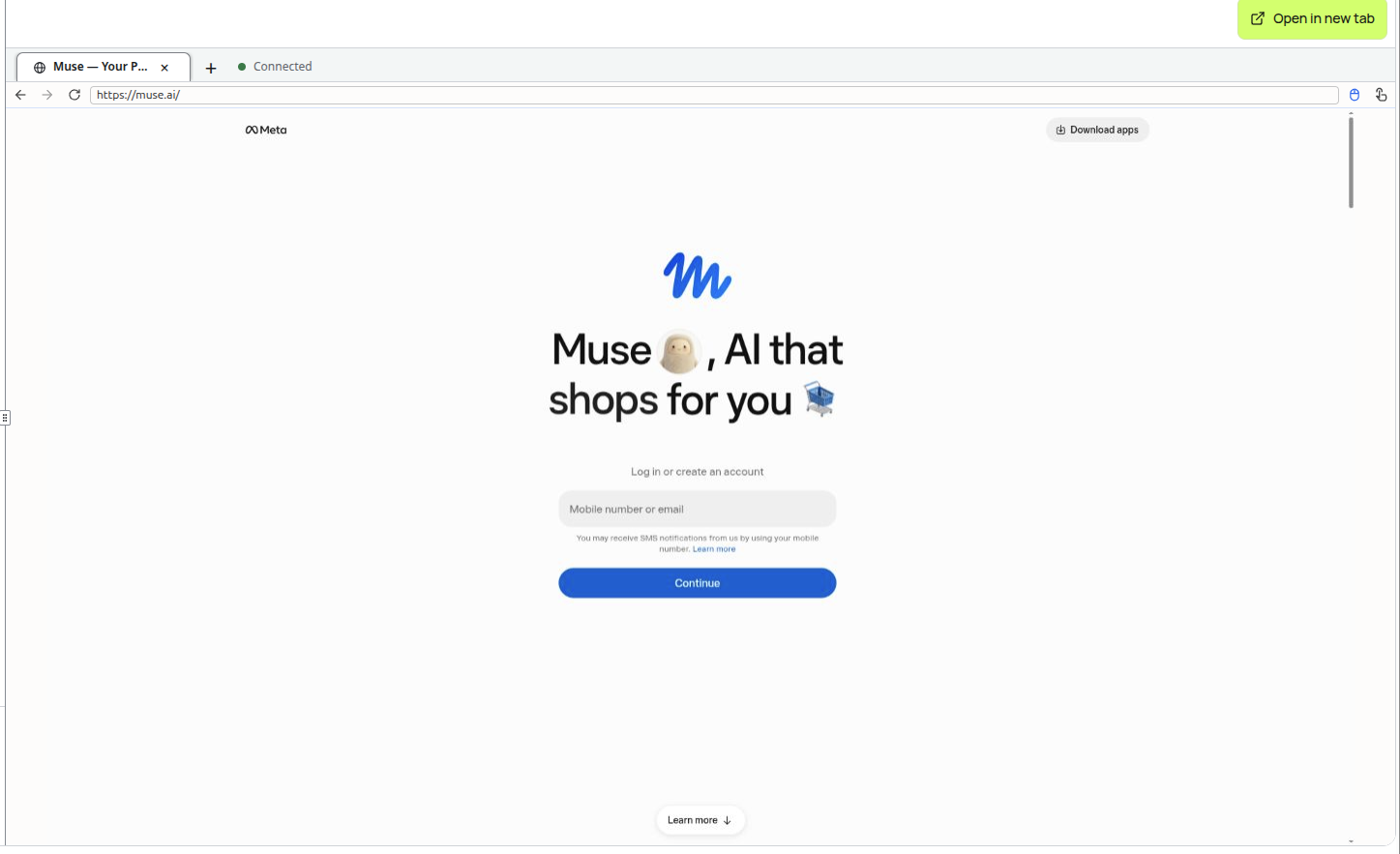 图3 打开 Muse 并填写邮箱